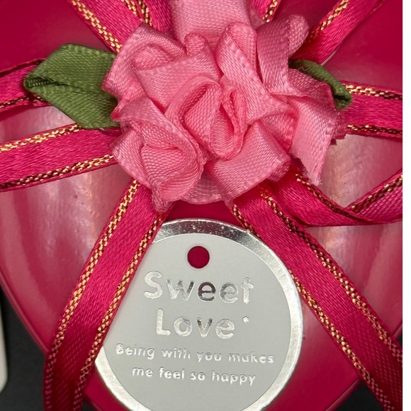 Heart‎ Dangle Earrings Pink Crystal Gold Tone Romantic Jewelry - Picture 4 of 4